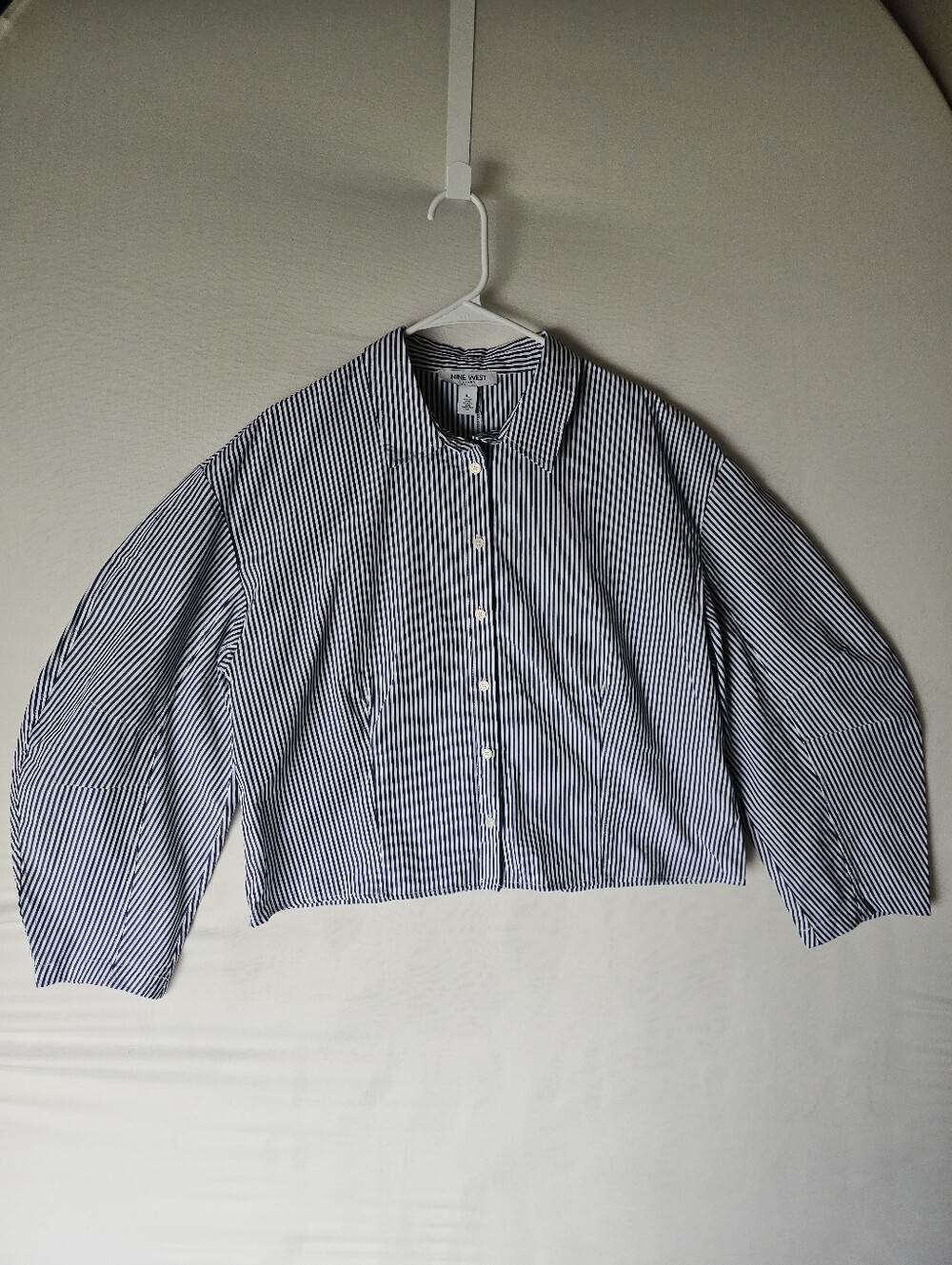 New NINE WEST JEANS Shirt with Tags, Blue and White Stripes, Size XL - Picture 15 of 16